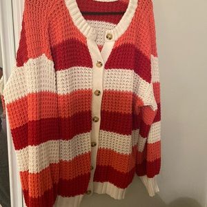 Size XL! Worn once! Striped cardigan!